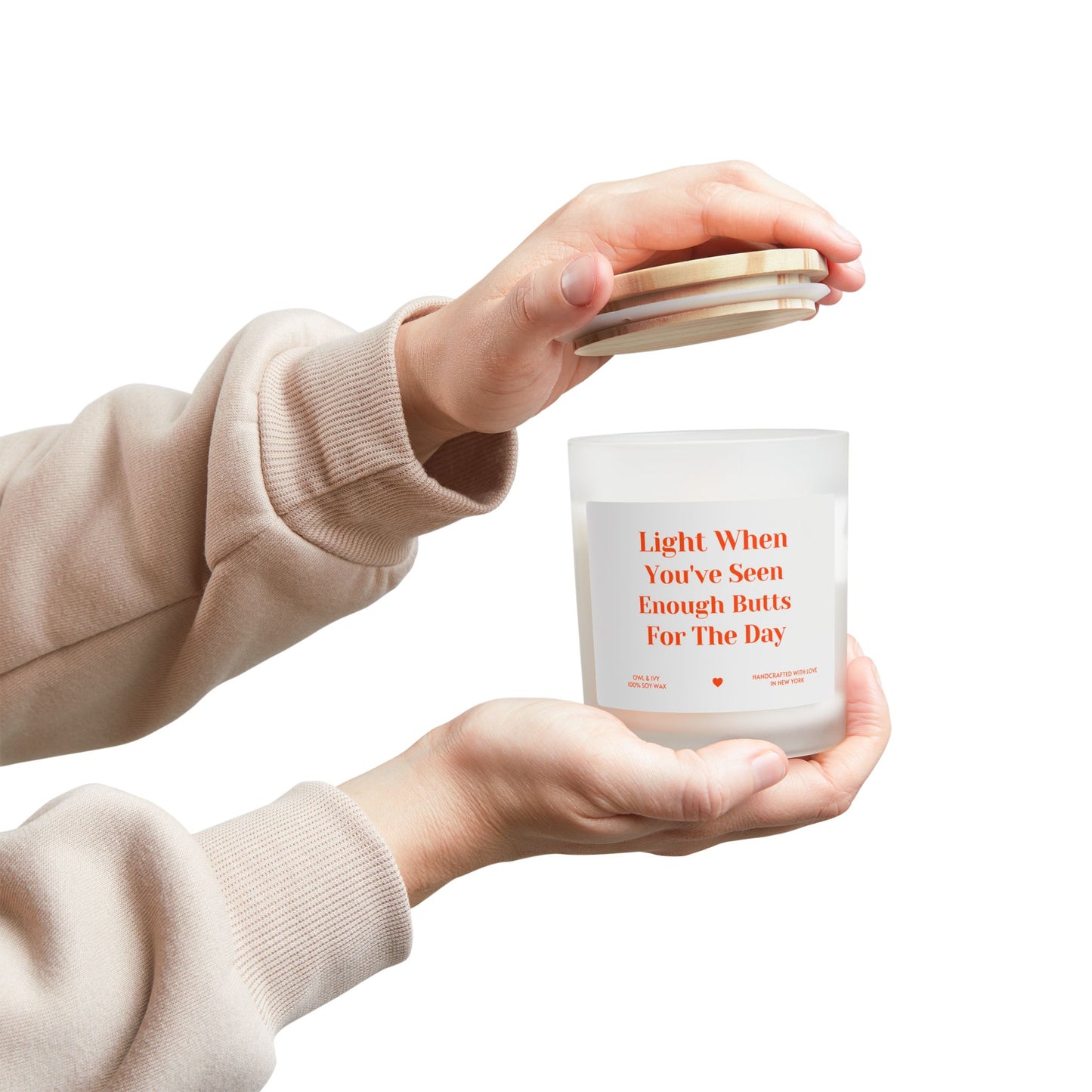 Frosted Glass Candle, 11oz