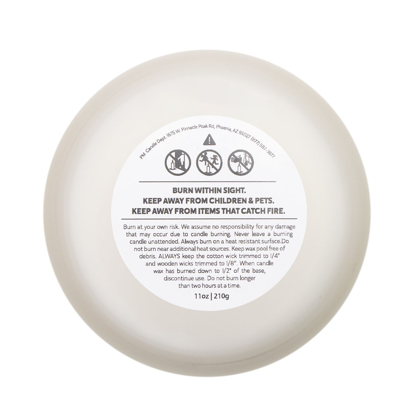 Custom Frosted Glass Candle, 11oz