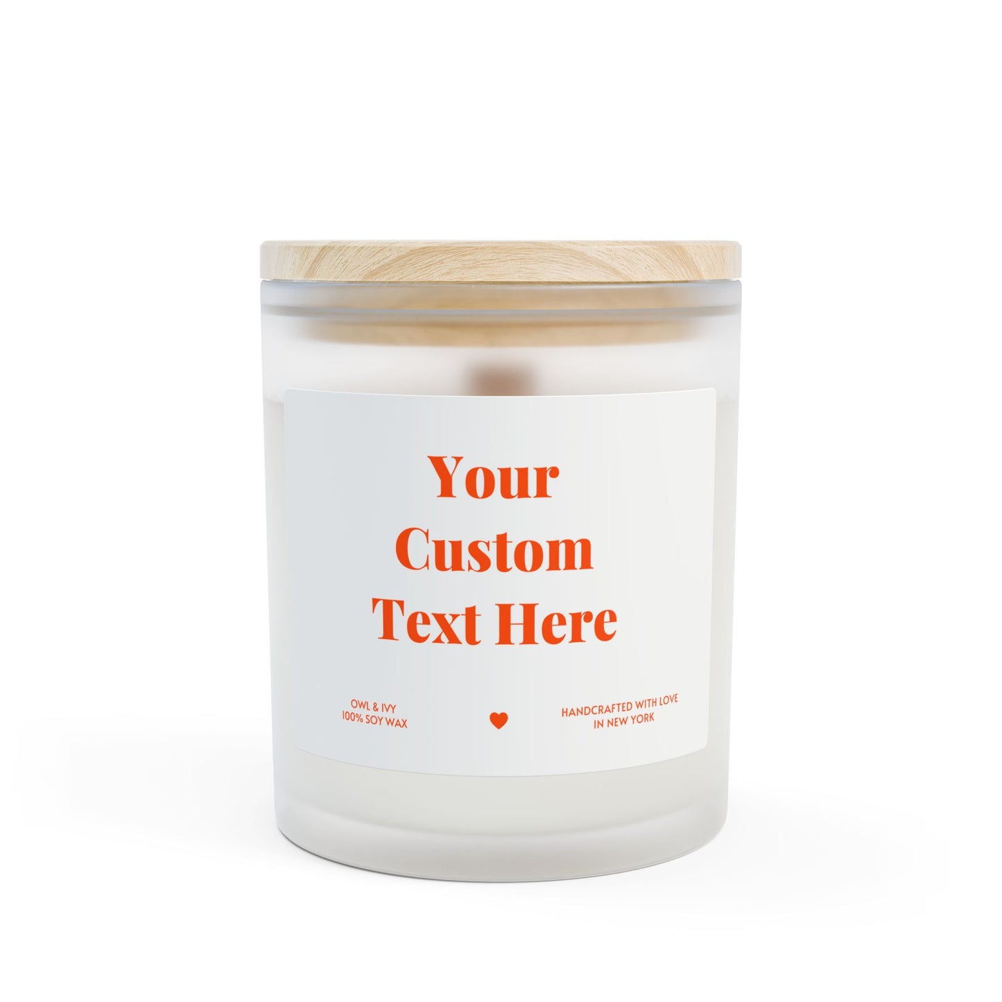 Custom Frosted Glass Candle, 11oz