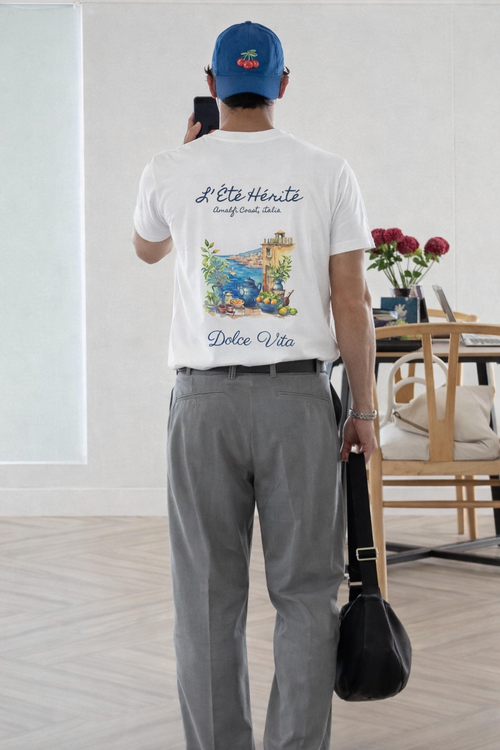 Dolce Vita Italian Riviera T-Shirt - Amalfi Coast Premium Cotton Tee | Old Money Aesthetic