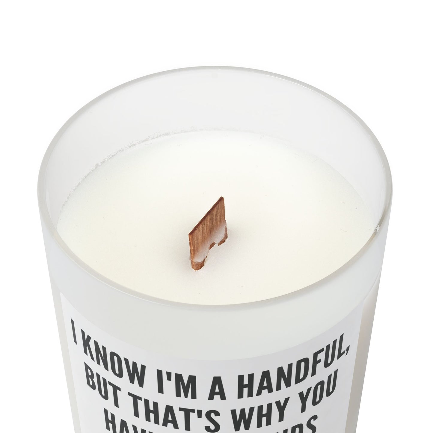 Sarcastic Quote Candle – “I Know I’m a Handful” Soy Wax Candle, Funny Gift for Her, Couples & Valentine’s Day